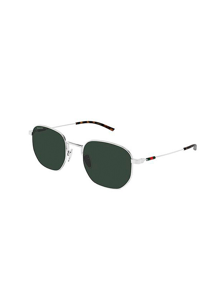 Gucci Herren Gucci GG2095S 002 Sonnenbrillen Metall Silber Grün Rund