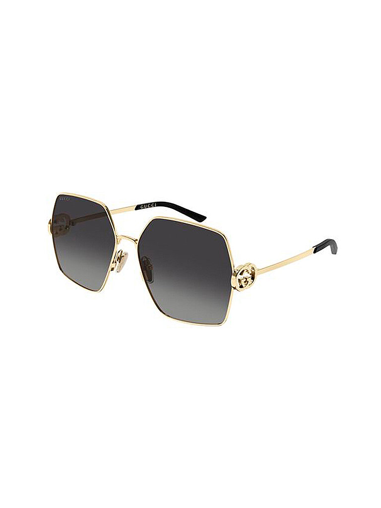 Gucci Damen Gucci GG2163S 001 Sonnenbrillen Metall Gold Grau Quadratisch