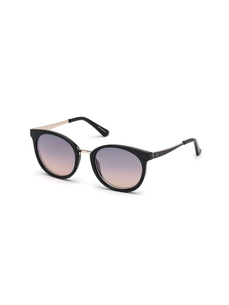 Guess Damen Guess GU7459 05Z Sonnenbrillen Injiziert Schwarz Violett Rund Normal Schattiert