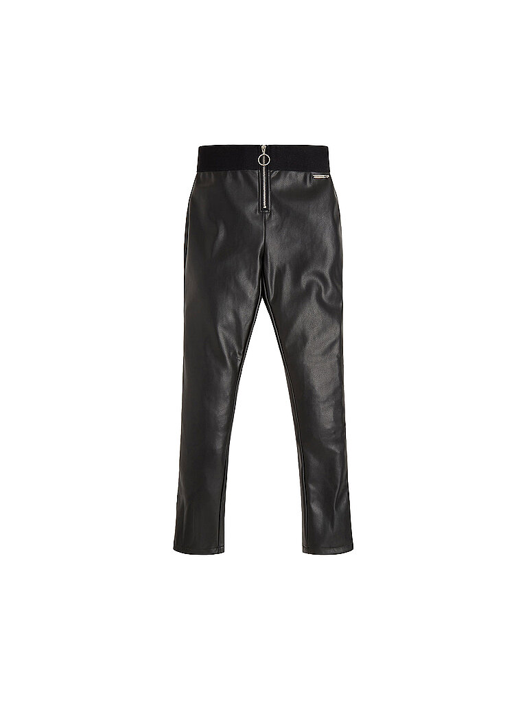 GUESS Mädchen Hose in Lederoptik schwarz | 164