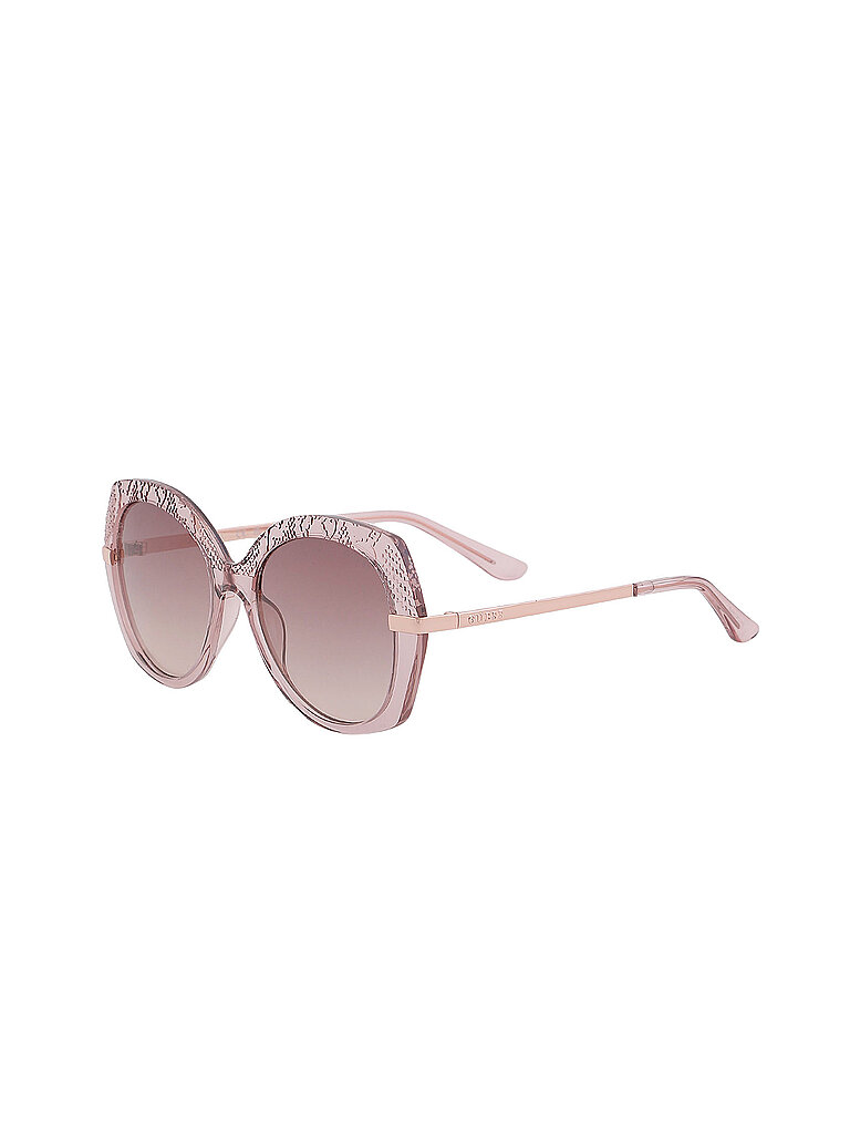 Guess Damen Guess GU00215 57F Sonnenbrillen Injiziert Beige Braun Rund Normal