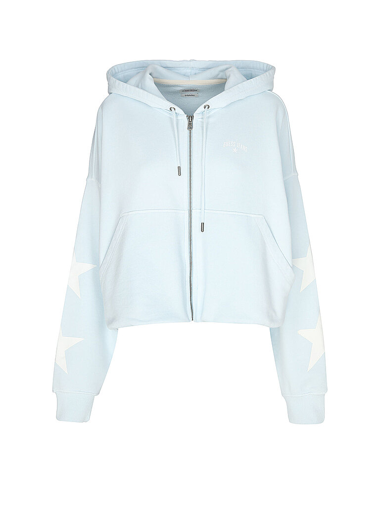 GUESS Sweatjacke  hellblau | L