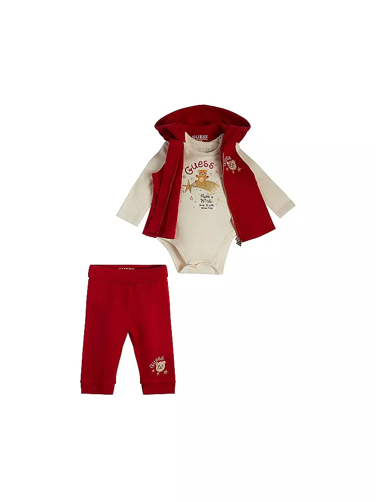 GUESS | Bab Set - Body Gilet Hose 3 teilig  X-MAS | rot