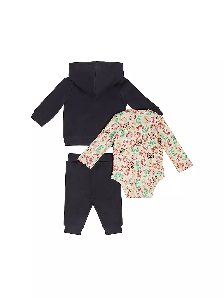 GUESS | Baby Set -  Sweatjacke, Body, Hose, 3 teilig | dunkelblau