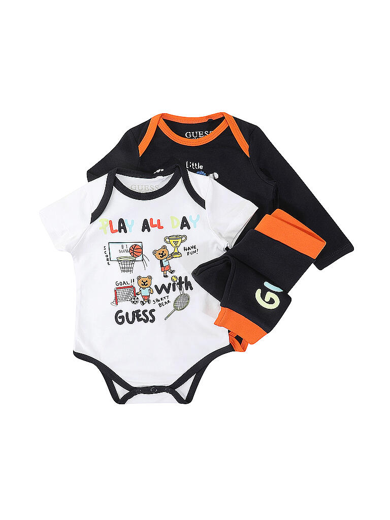 Baby Jungen Outfit 3-teilig - Fisch/Firewehrauto Set Mit Body, Jogger, Mütze 0-18 Monate