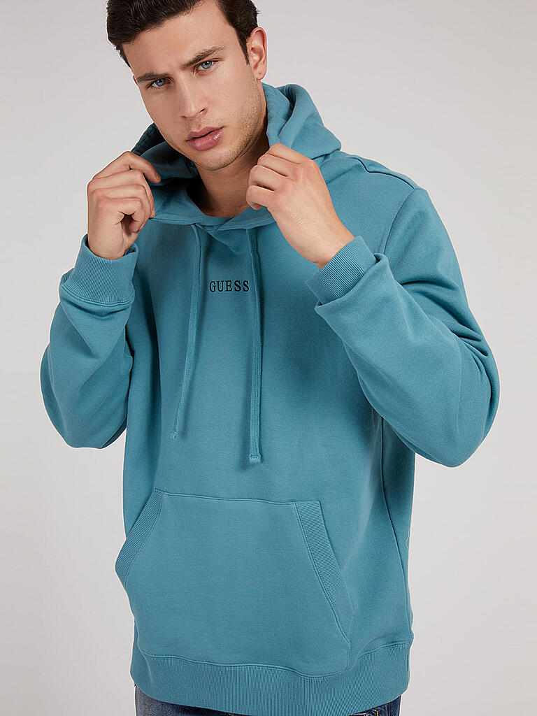 GUESS Kapuzensweater - Hoodie Roy türkis