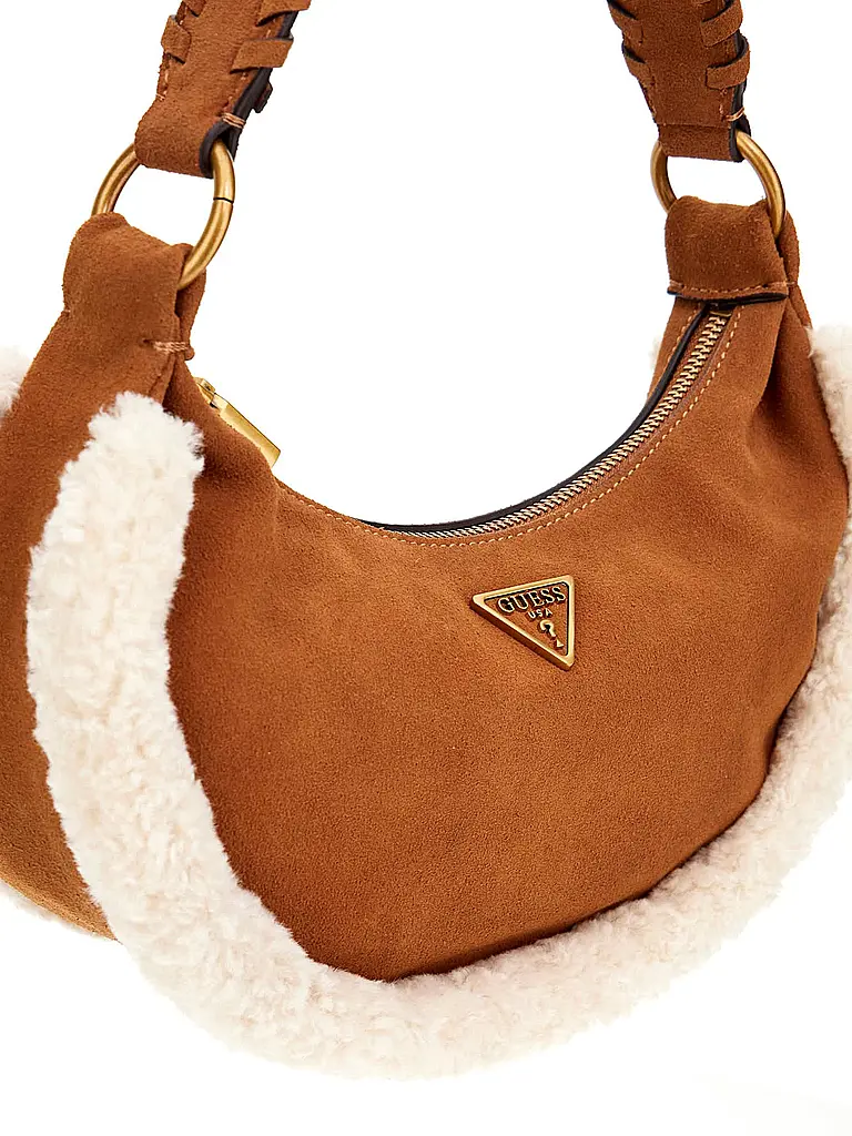 GUESS | Ledertasche - Mini Bag AMITA | Camel