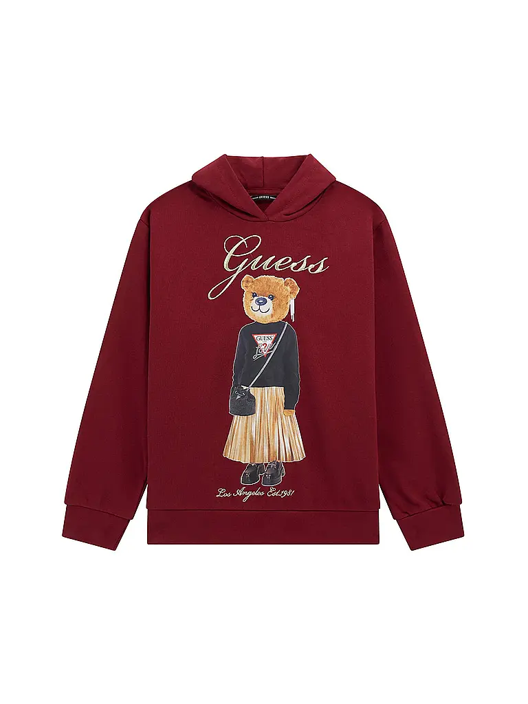 GUESS | Mädchen Kapuzensweater - Hoodie  | dunkelrot