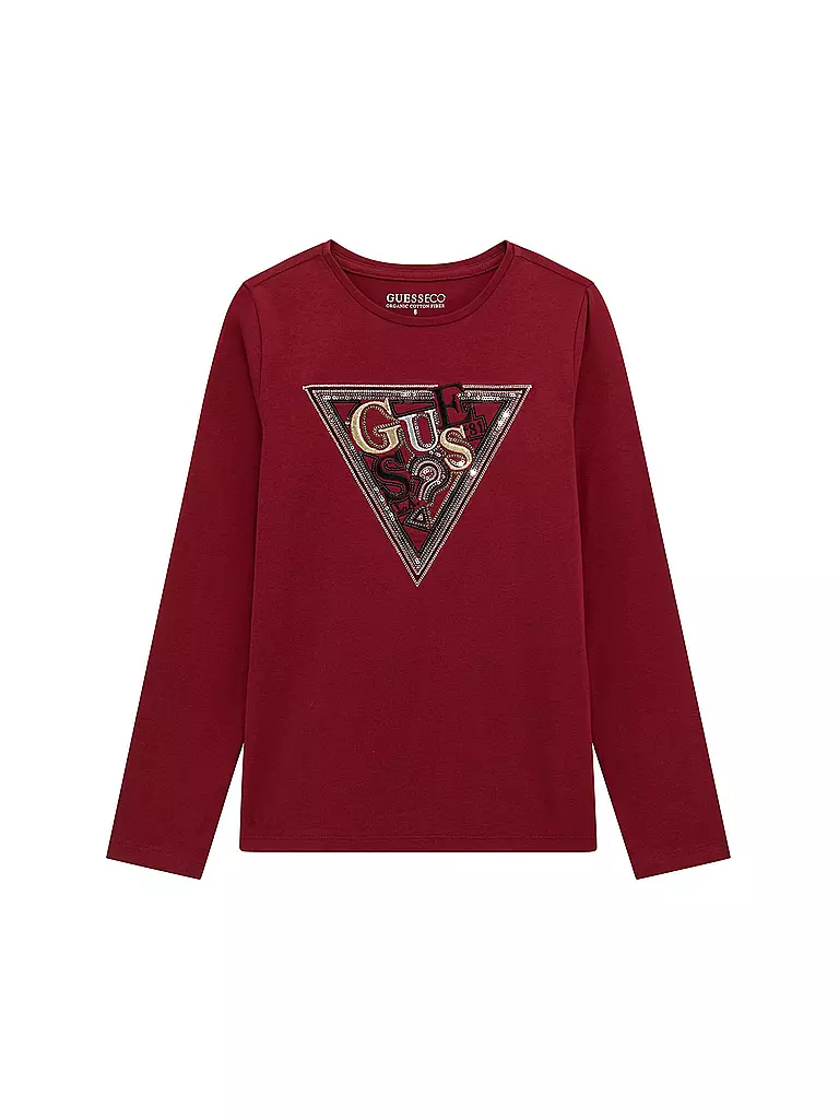 GUESS | Mädchen Langarmshirt  | dunkelrot