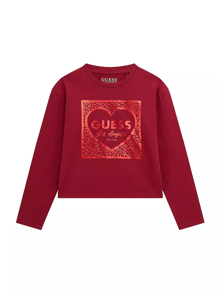 GUESS | Mädchen Langarmshirt  | dunkelrot