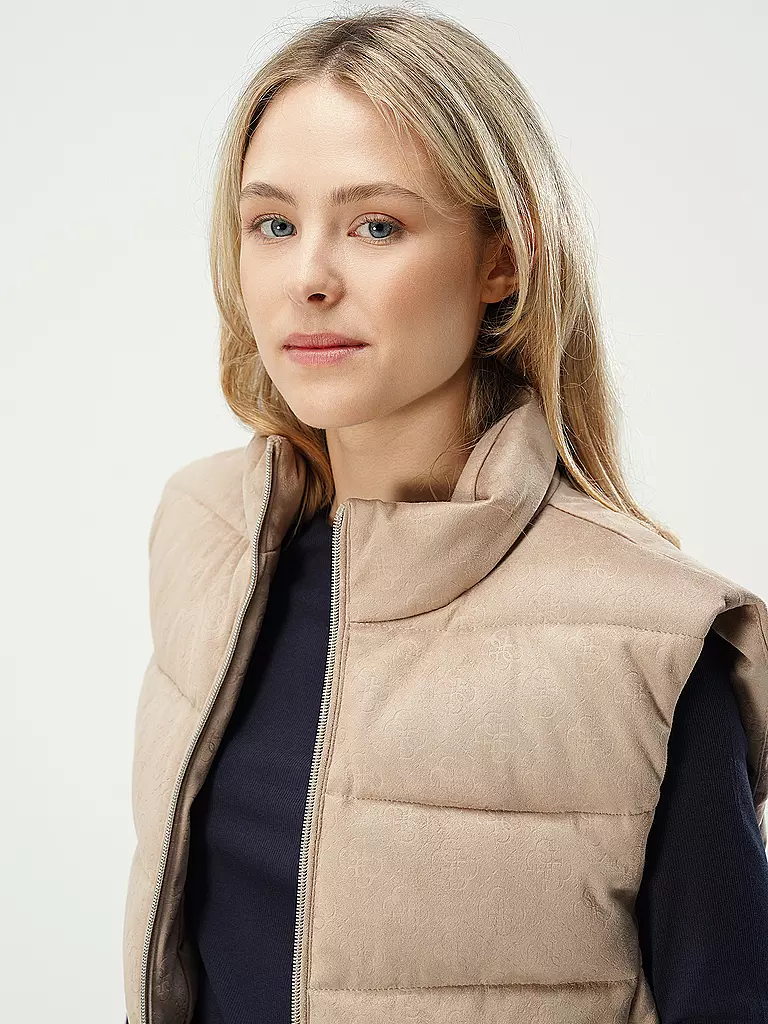 GUESS | Steppgilet in Lederoptik  JOLE  | beige