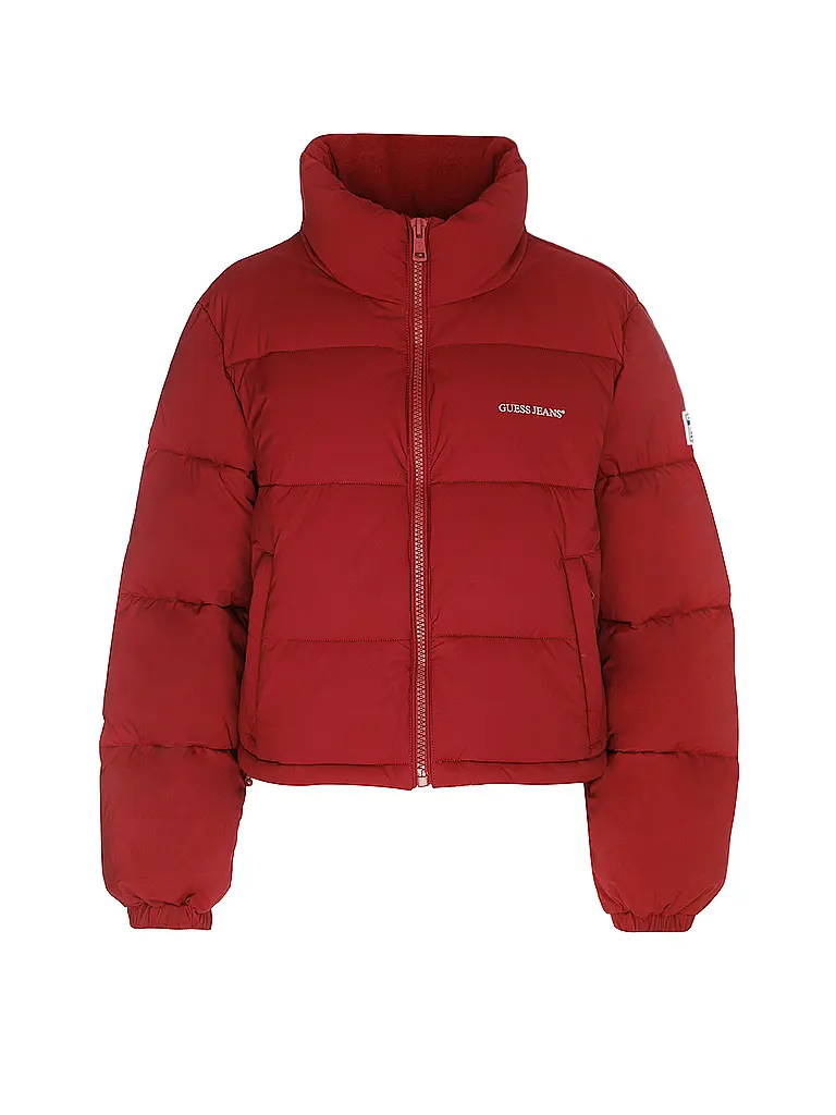 GUESS | Steppjacke Cropped Fit | dunkelrot