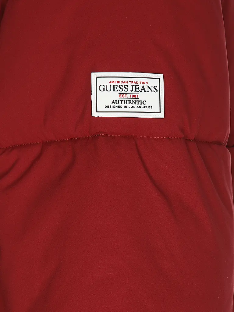 GUESS | Steppjacke Cropped Fit | dunkelrot
