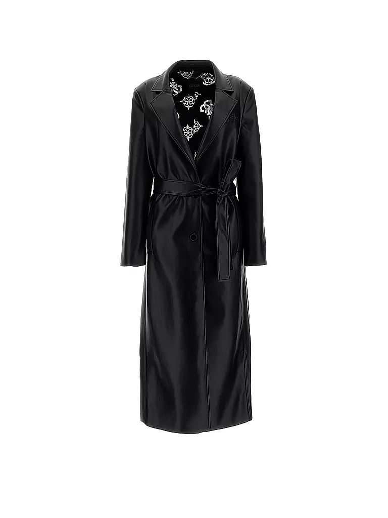 GUESS | Trenchcoat in Lederoptik GEA | schwarz