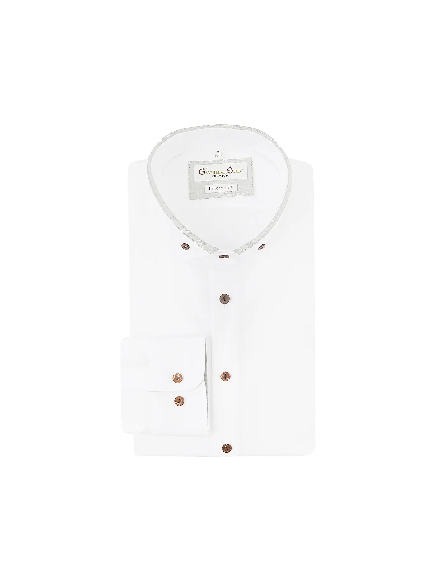 GWEIH & SILK | Trachtenhemd Tailored Fit KLOSTERSEE  | weiss