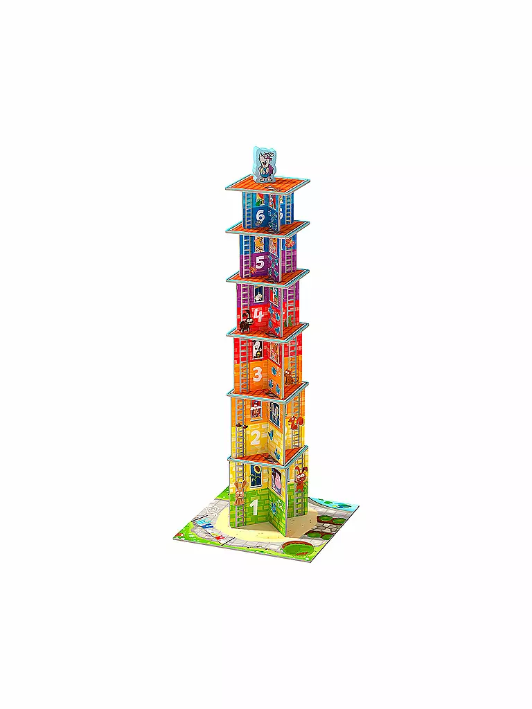 HABA Rhino Hero Junior – Kooperatives Stapelspiel Ab 2 Jahren, Mit 3 Spielvarianten, Made In Germany