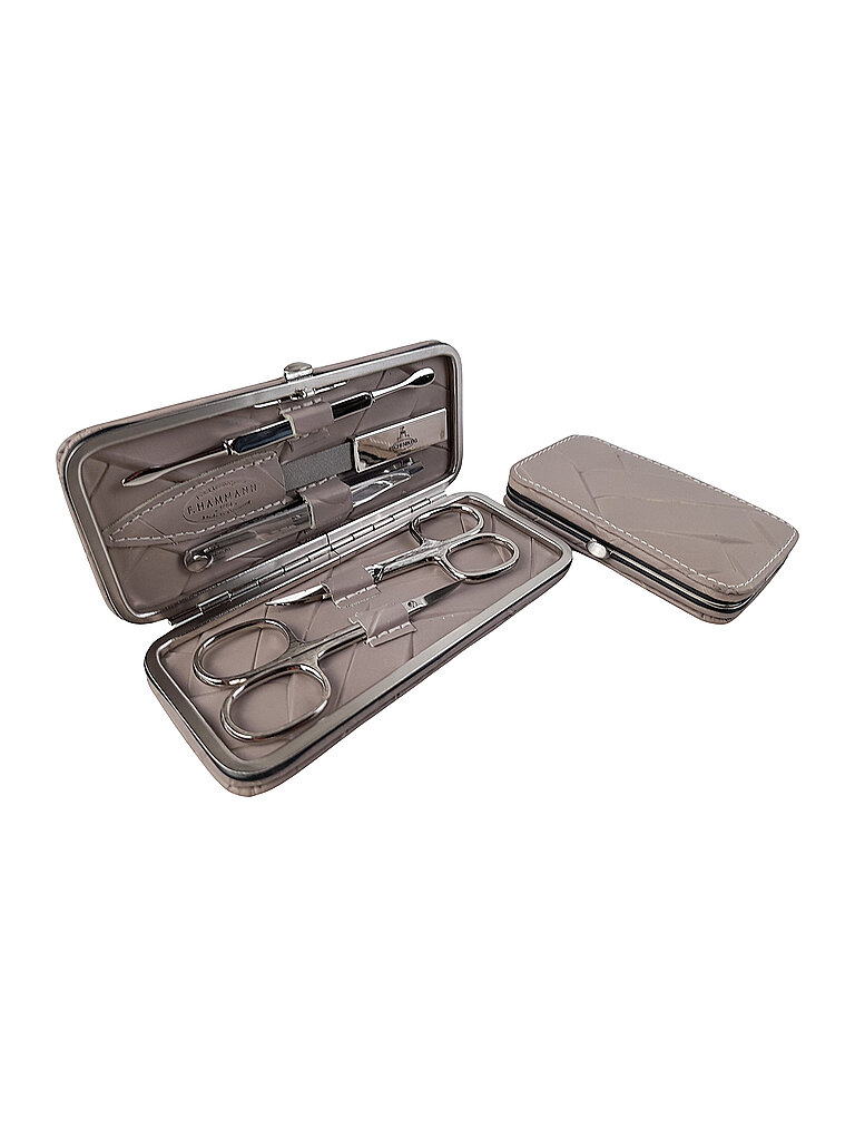 HAMMANN Ledermanikürset Taupe, 5-teilig