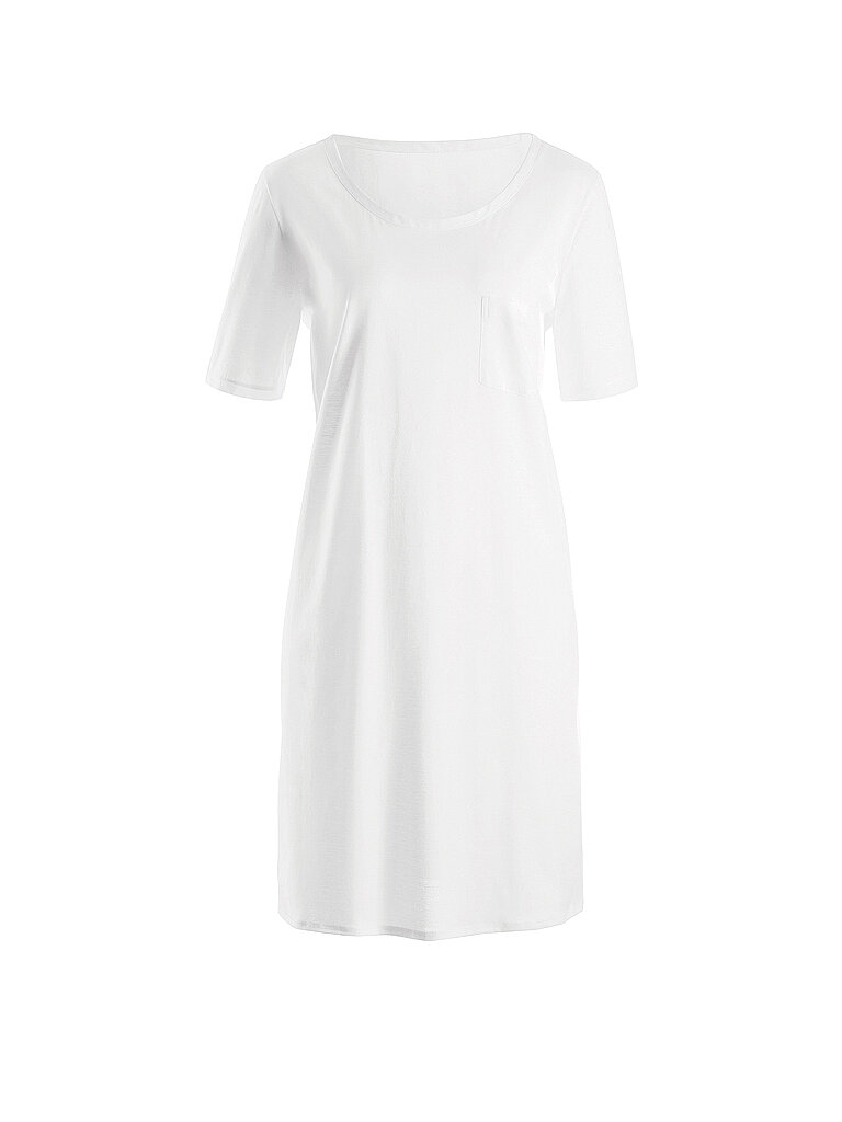 HANRO Damen Nachthemd 1/2 Arm 90 cm Cotton Deluxe Nachthemd, Weiß (white 0101), 38/40 (Herstellergröße: S)