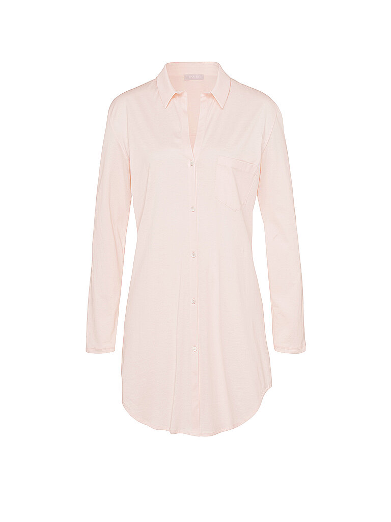 HANRO Damen Cotton Deluxe 1/1 Arm 90 cm Nachthemd, Rosa (Crystal Pink 071334), 40 (Herstellergröße: S)