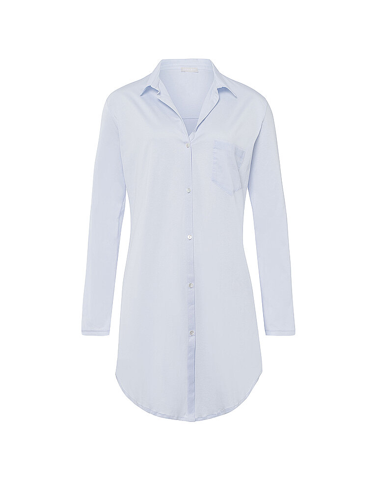 Hanro Damen 1/1 Arm 90 cm Cotton Deluxe Nachthemd, Blau (blue glow 0511), 34/36 (Herstellergröße: XS)