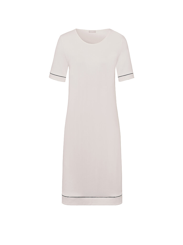 Hanro Damen Kurzarm Nachthemd - Natural Comfort 90cm rosa weiß