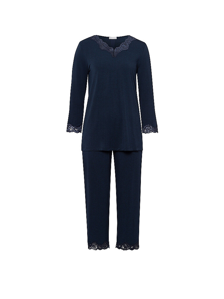 hanro pyjama 3/4  elegance  dunkelblau | m