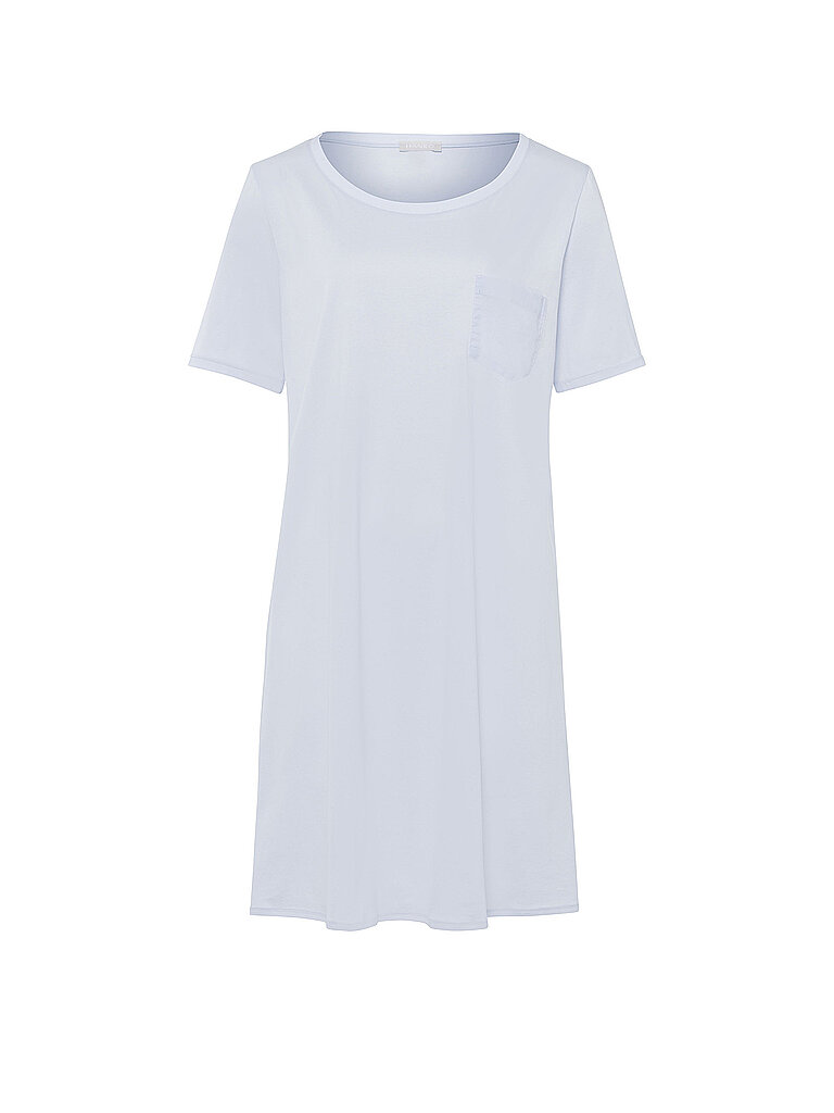 HANRO Damen Nachthemd 1/2 Arm 90 cm Cotton Deluxe Nachthemd, Blau (blue glow 0511), 38/40 (Herstellergröße: S)