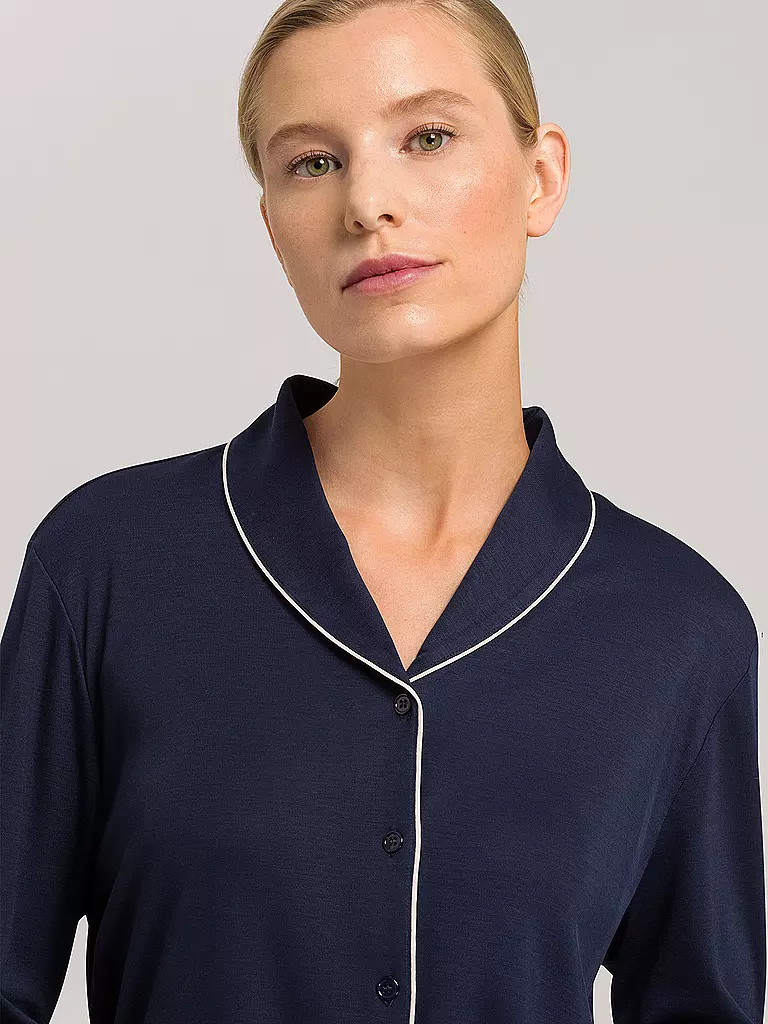 HANRO | Pyjama Natural Comfort | blau
