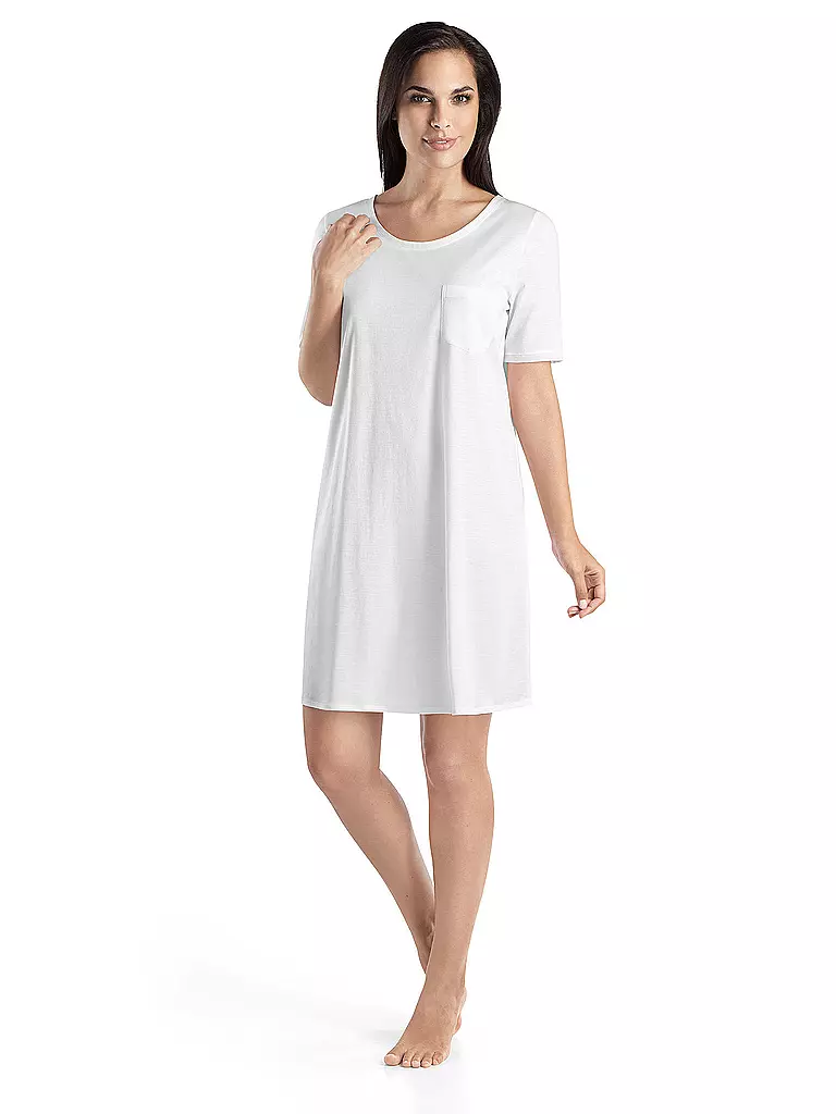 HANRO | Sleepshirt - Nachthemd "Cotton Deluxe" | weiss