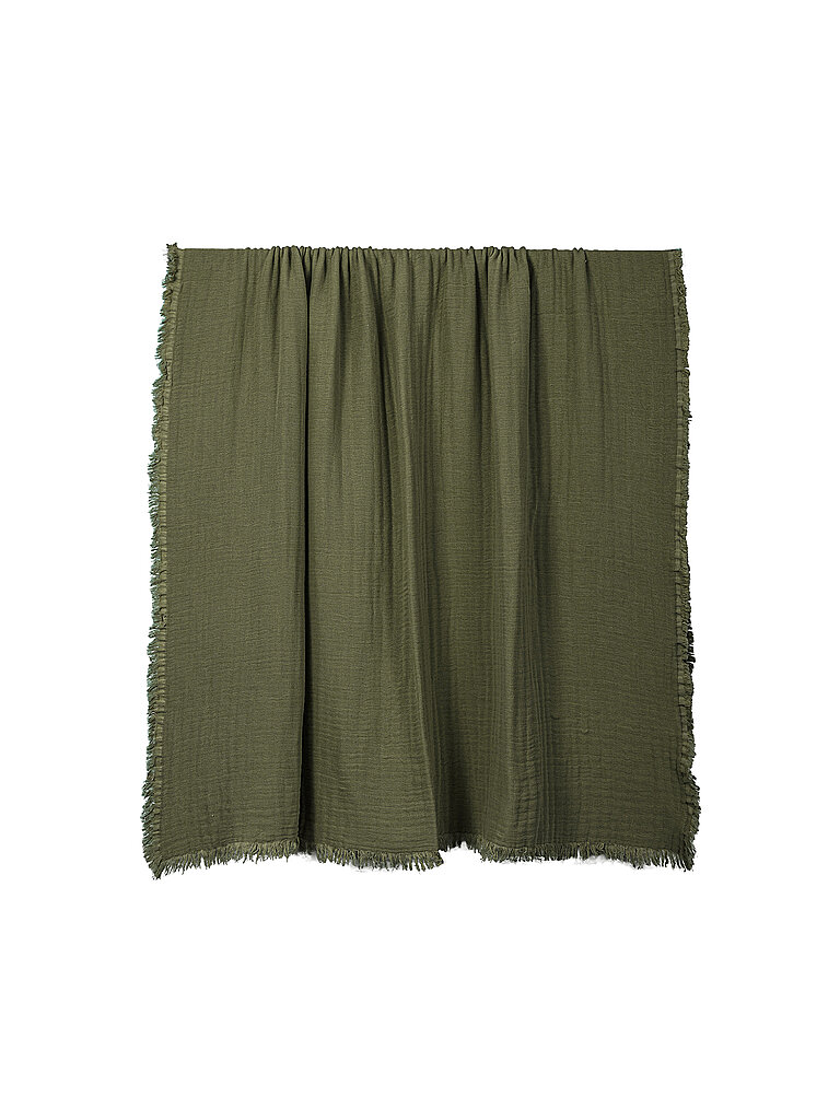 HAOMY Tagesdecke - Plaid VANLY 130x180cm Kaki dunkelgrün