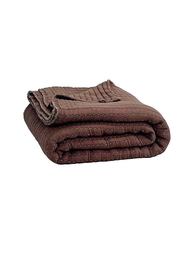 HAOMY Tagesdecke - Plaid 130x200cm TIVOLI Ganache braun