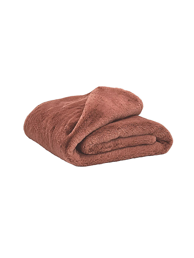 HAOMY Tagesdecke - Plaid 150x200cm CHAMONIX Mocaccino rosa