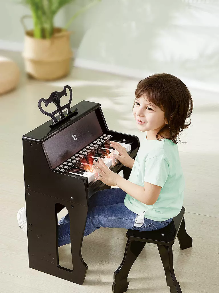 HAPE | Leuchttasten Piano mit Hocker | schwarz