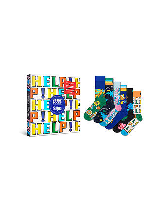 HAPPY SOCKS | Coffret cadeau homme 6 paires THE BEATLES 41-46 noir