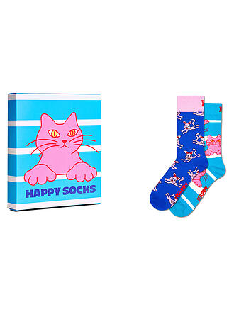 HAPPY SOCKS | Damen Socken CATS 2er Pkg 36-40 light blue