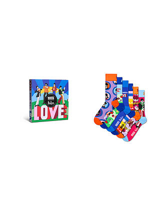 HAPPY SOCKS | Socken Geschenk Set THE BEATLES 41-46 6er Pkg light purple