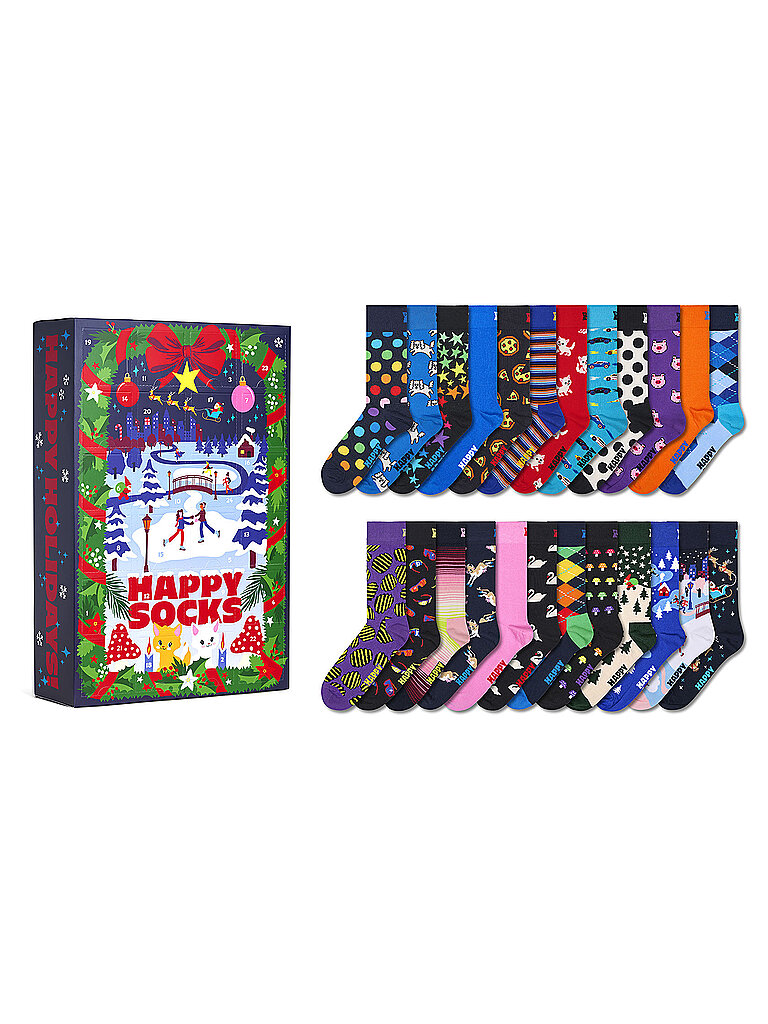 HAPPY SOCKS Herren Geschenkset 24er Pkg ADVENT CALENDAR 41-46 navy dunkelblau – Happy Socks