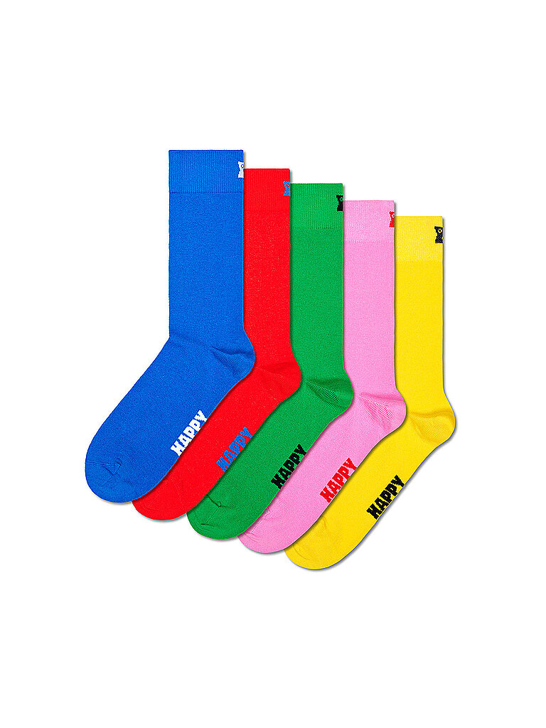 HAPPY SOCKS Herren Socken 5er Pkg. SOLID 41-46 blue blau