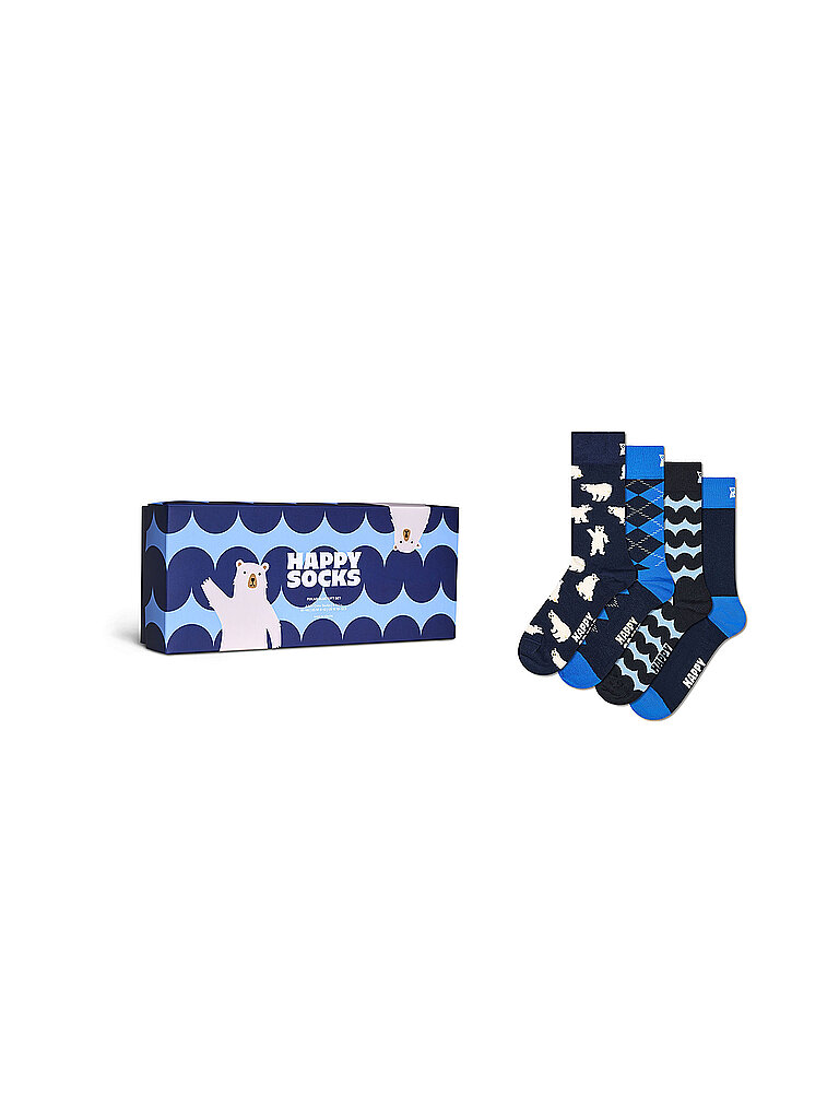 HAPPY SOCKS Herren Socken 4er Pkg. POLAR BLUE 41-46 navy blau