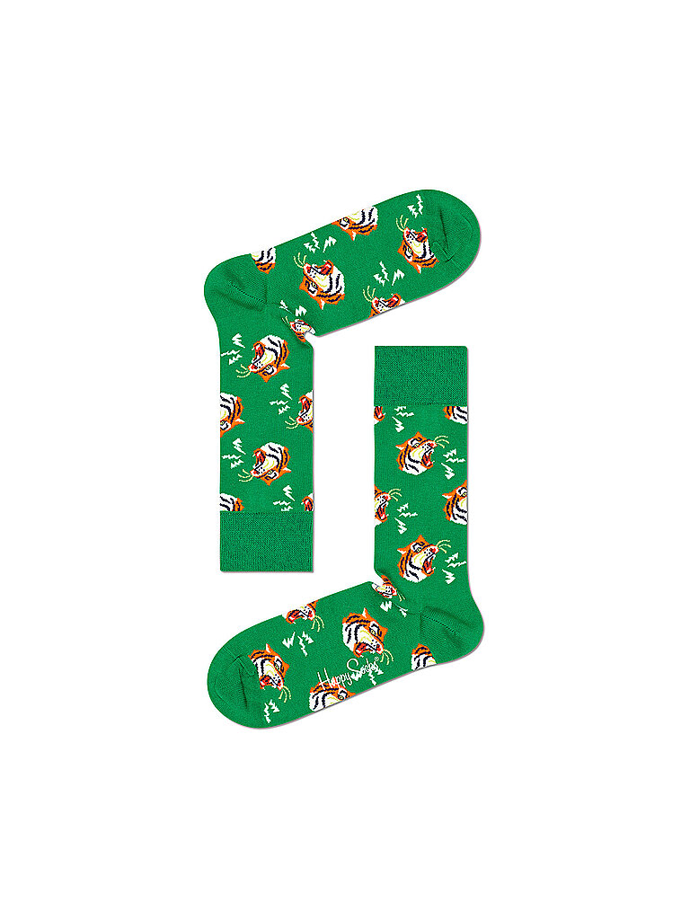 HAPPY SOCKS Damen Socken 36-40 Tiger grün