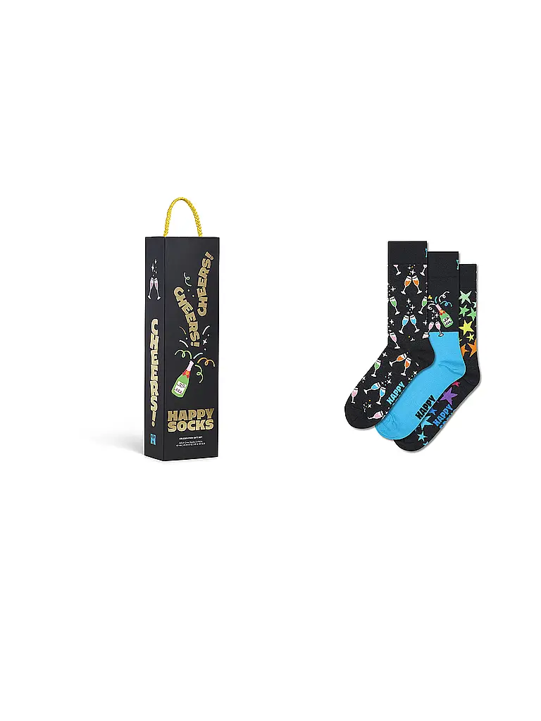 HAPPY SOCKS | Damen Geschenkbox Socken 3er Pkg. CELEBRATIONS 36-40 black | Schwarz