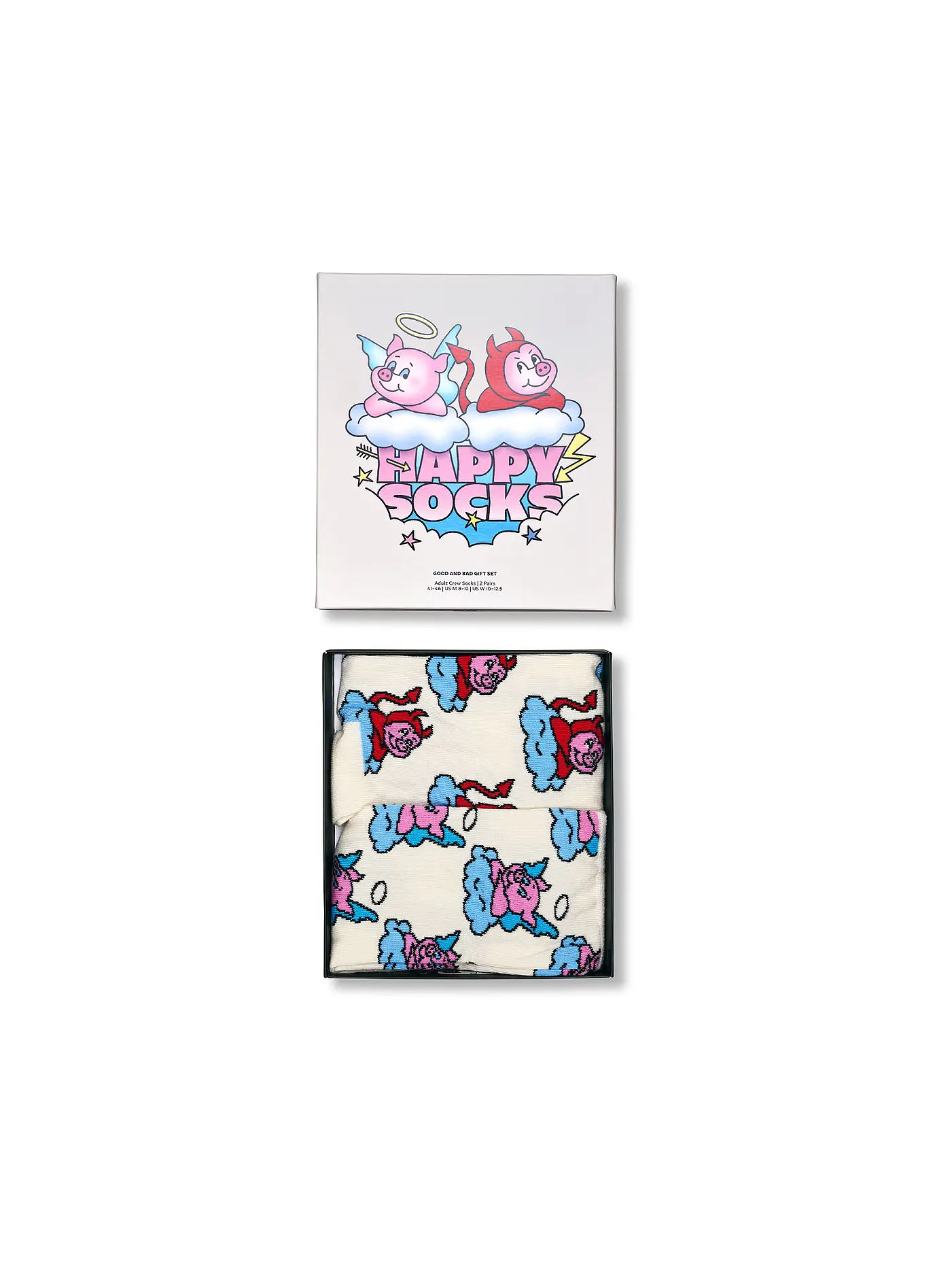HAPPY SOCKS | Damen Geschenkset 2er Pkg. GOOD BAD PIG 36-40 white | creme