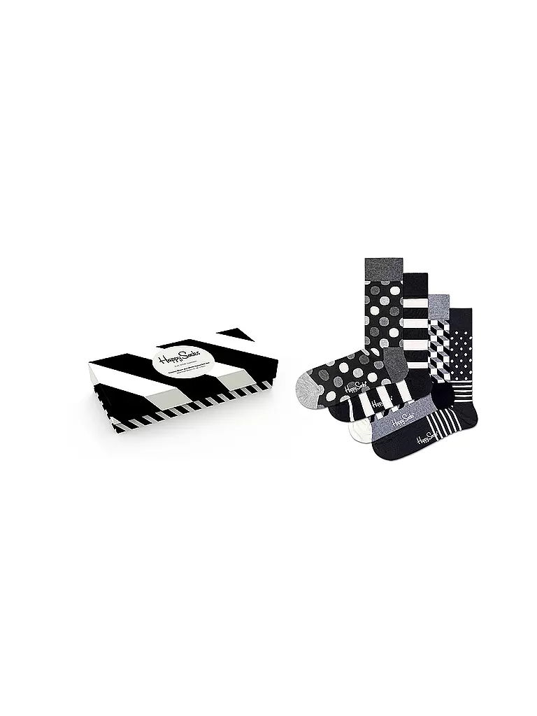 HAPPY SOCKS | Damen Geschenkset 4-er Pkg. BLACK&WHITE 36-40 black | schwarz