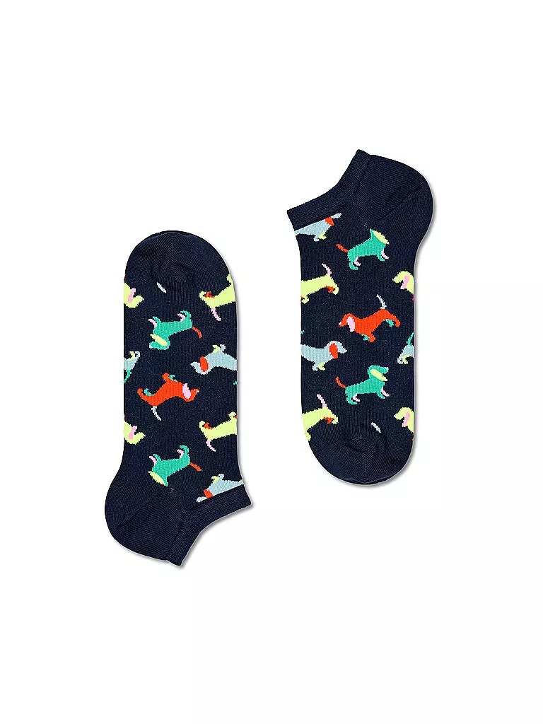 HAPPY SOCKS | Damen Sneaker Socken 36-40 PUPPY LOVE navy | dunkelblau