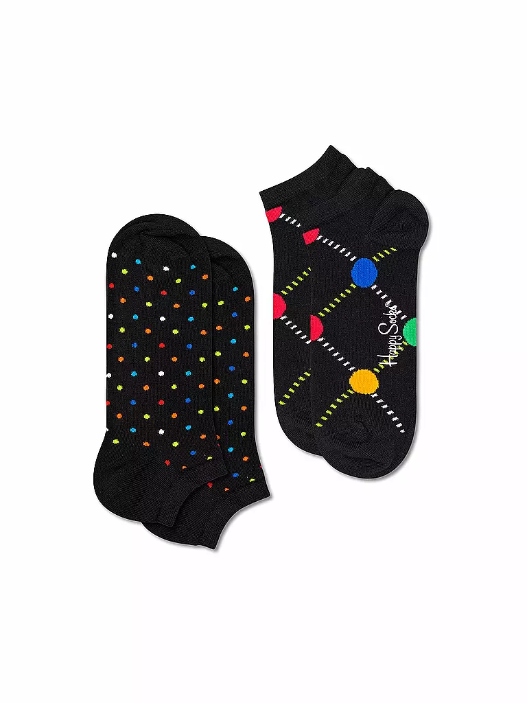 HAPPY SOCKS | Damen Sneaker Socken MINI DOTS 2-er Pkg. 36-40 black / multi | schwarz