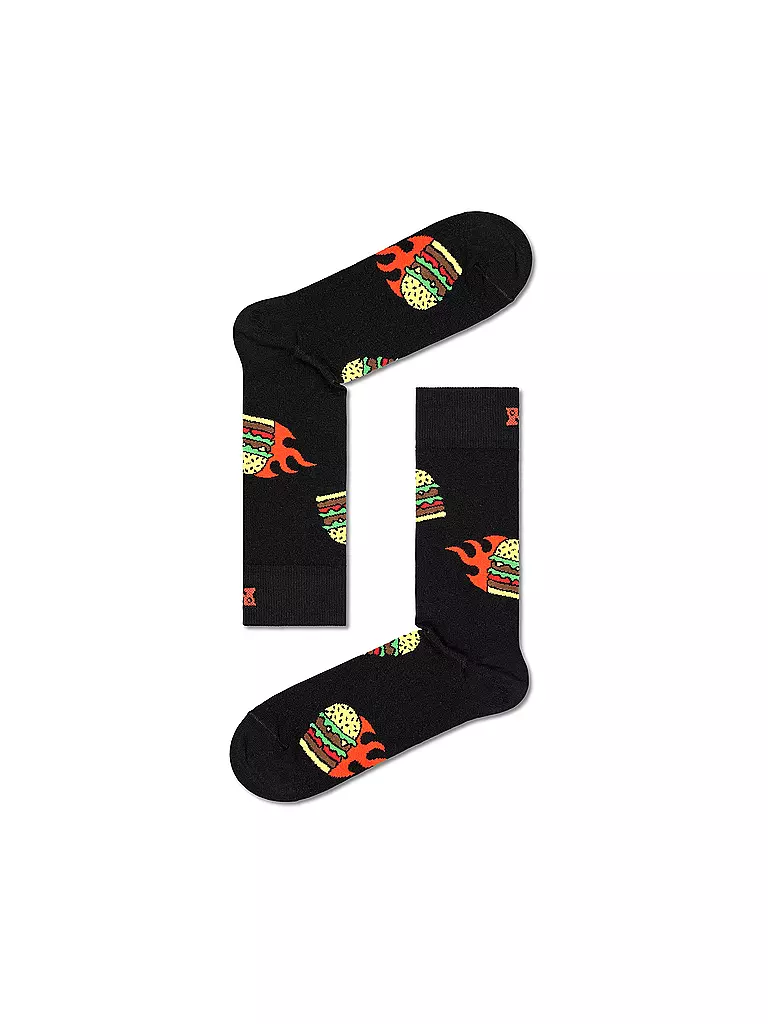 HAPPY SOCKS | Damen Socken 36-40 BLAST OFF BURGER 2-er Pkg black | schwarz