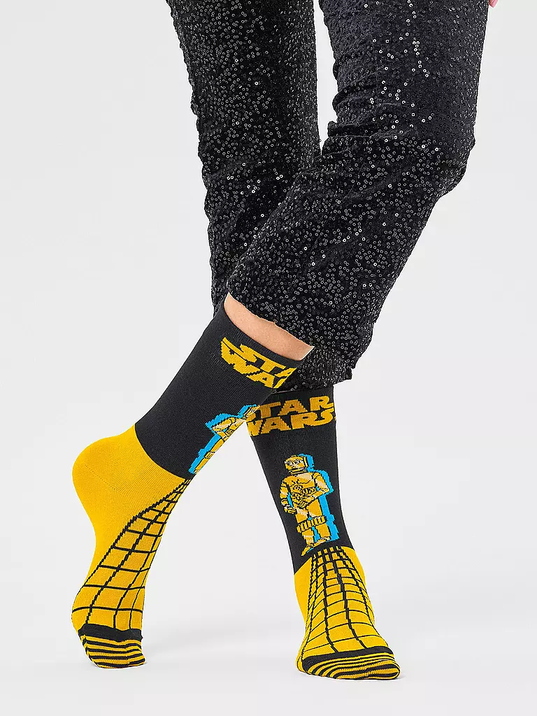 HAPPY SOCKS | Damen Socken 36-40 STAR WARS C-3PO dark yellow | gelb