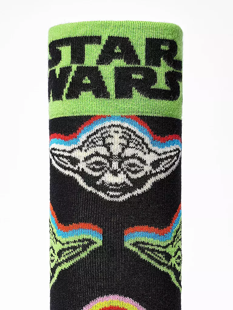 HAPPY SOCKS | Damen Socken 36-40 STAR WARS YODA black | schwarz