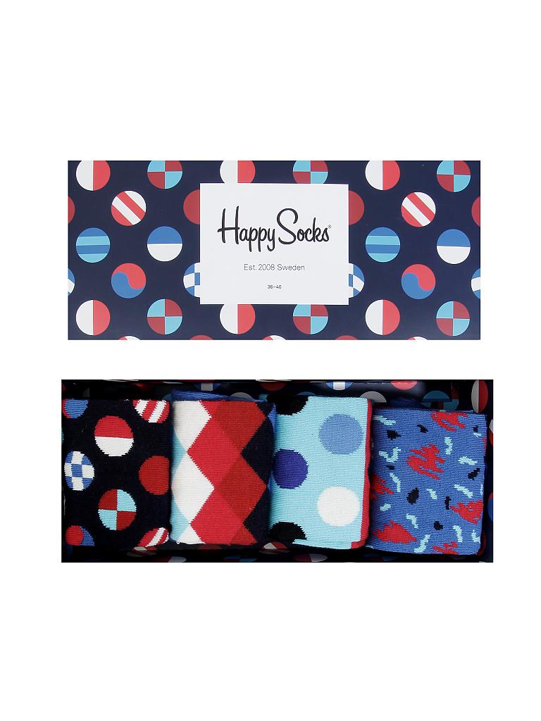 Happy Socks Crew-Socken Mit Geschenkbox – 4 Paar Bunte Muster Für Damen & Herren