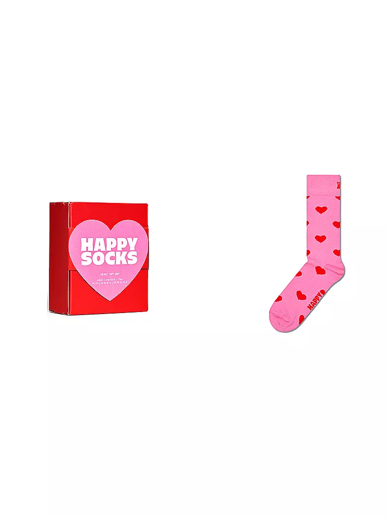 HAPPY SOCKS | Damen Socken Geschenkset HEART 36-40 pink | rosa